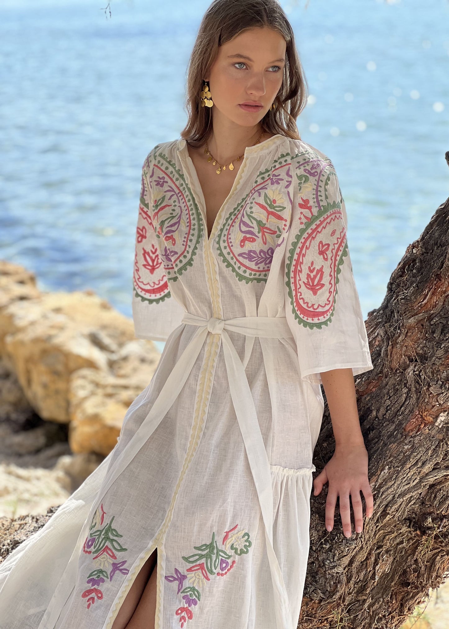 ARETI Maxikleid WHITE