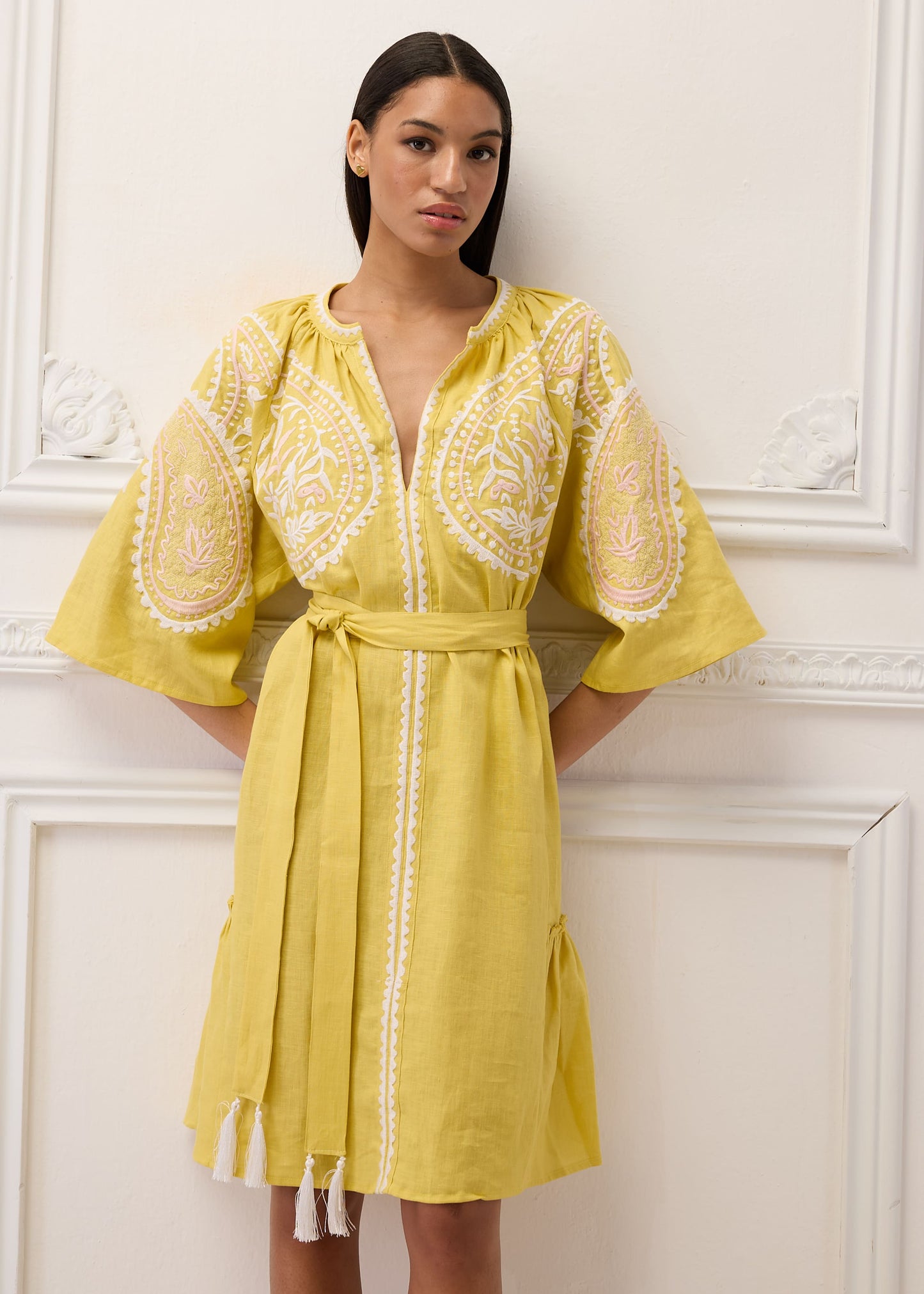 ARETI SHORT Kleid YELLOW