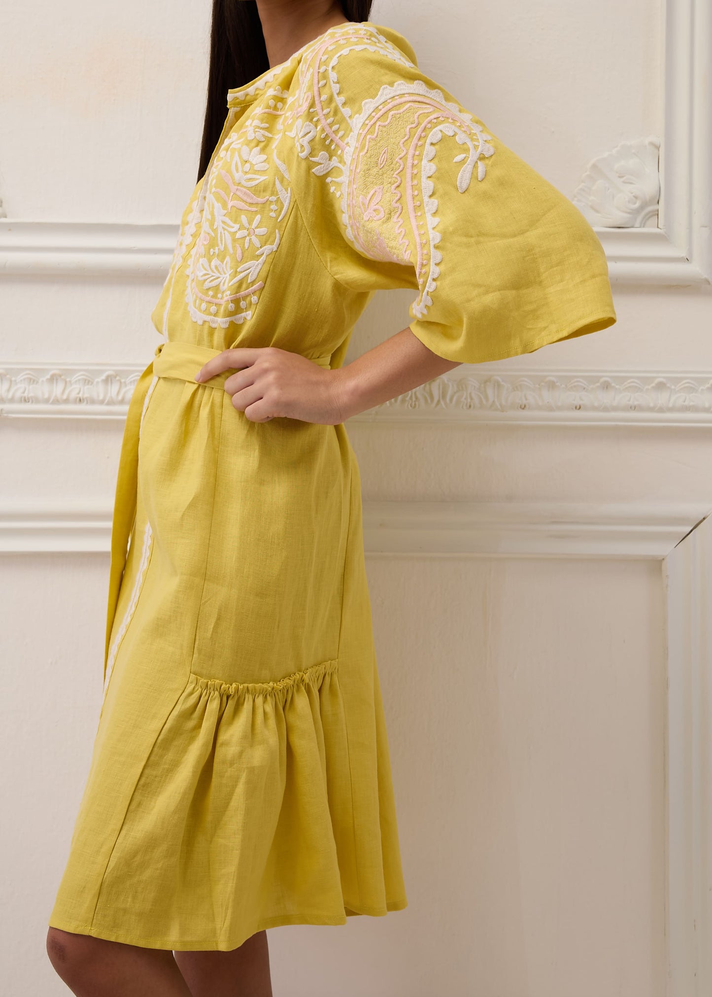 ARETI SHORT Kleid YELLOW