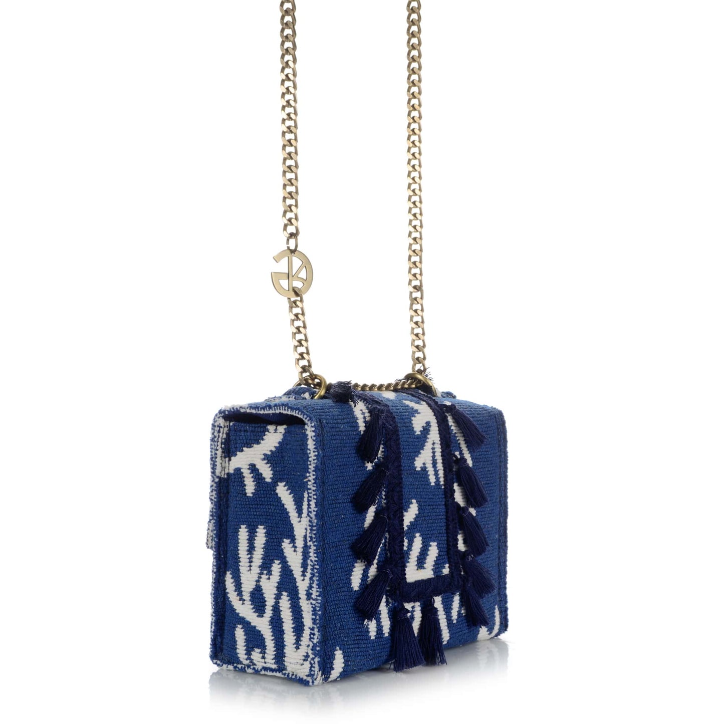 Handmade Blue Coral Cotton Handbag