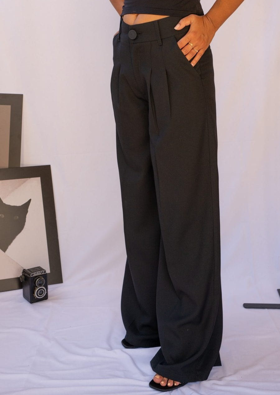 Wide Fit & High Rise FULL LENGTH fabric trousers