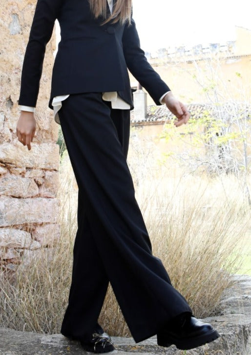 Wide Fit & High Rise FULL LENGTH fabric trousers