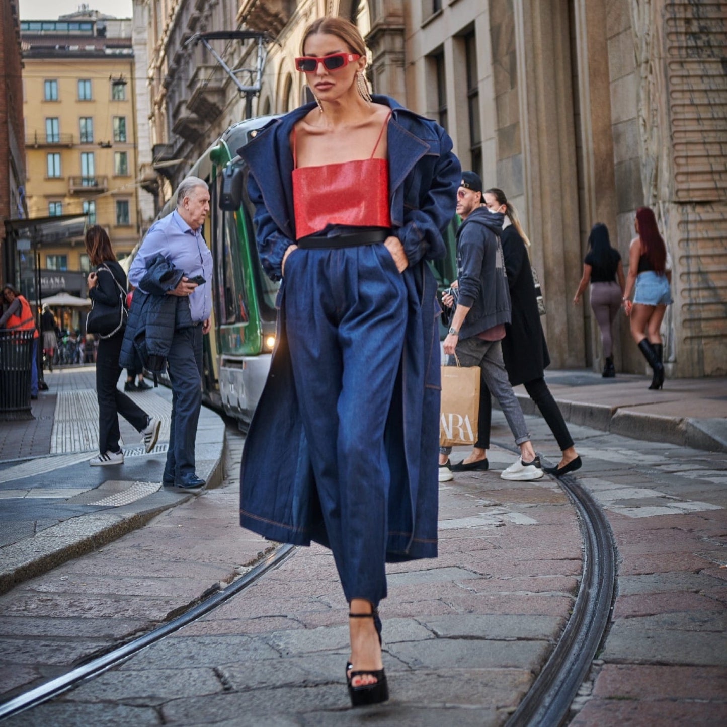 Handmade Raw Denim Stirrup Pants Jeans stirrup trousers
