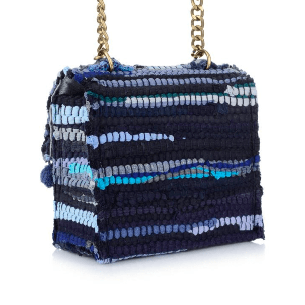 Handmade Traditional Greek Blue Wave Kourelou Handbag