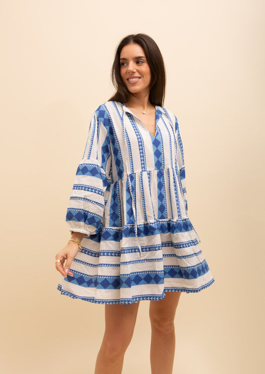 Mini Caftan Long Sleeve Dress