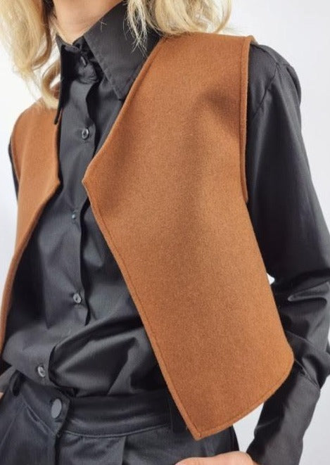 Woll-Weste Tabak Braun Tobacco Wool Vest