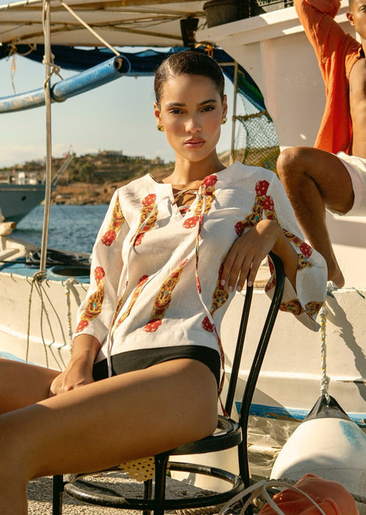 DAPHNE Top ECRU KNOT