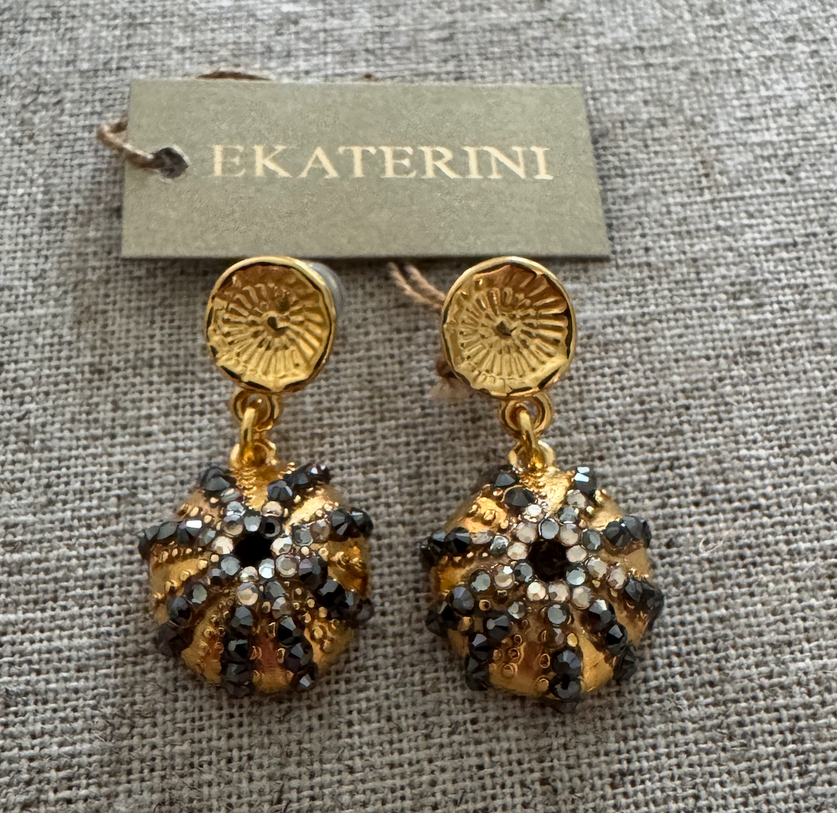 Earrings SEA URCHIN Small with Swarovski Crystals