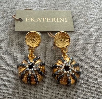 Earrings SEA URCHIN Small with Swarovski Crystals