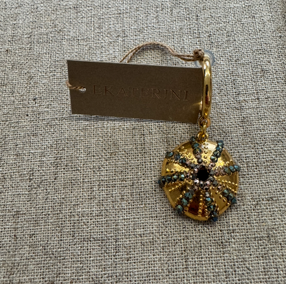 Maxi earrings SEA URCHIN with Swarovski crystals