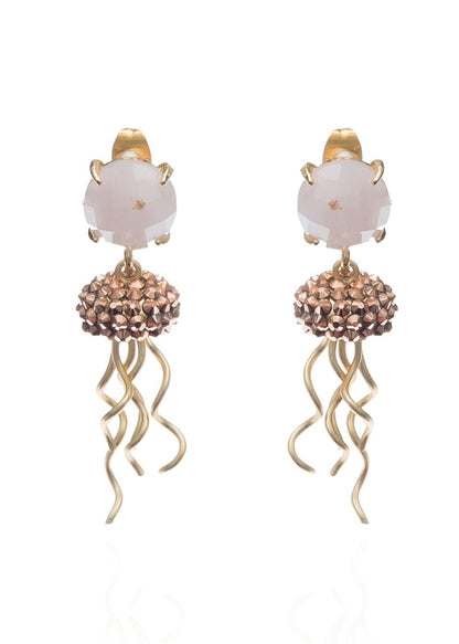 Stud Earring MEDUSA Jellyfish with Swarovski Crystals