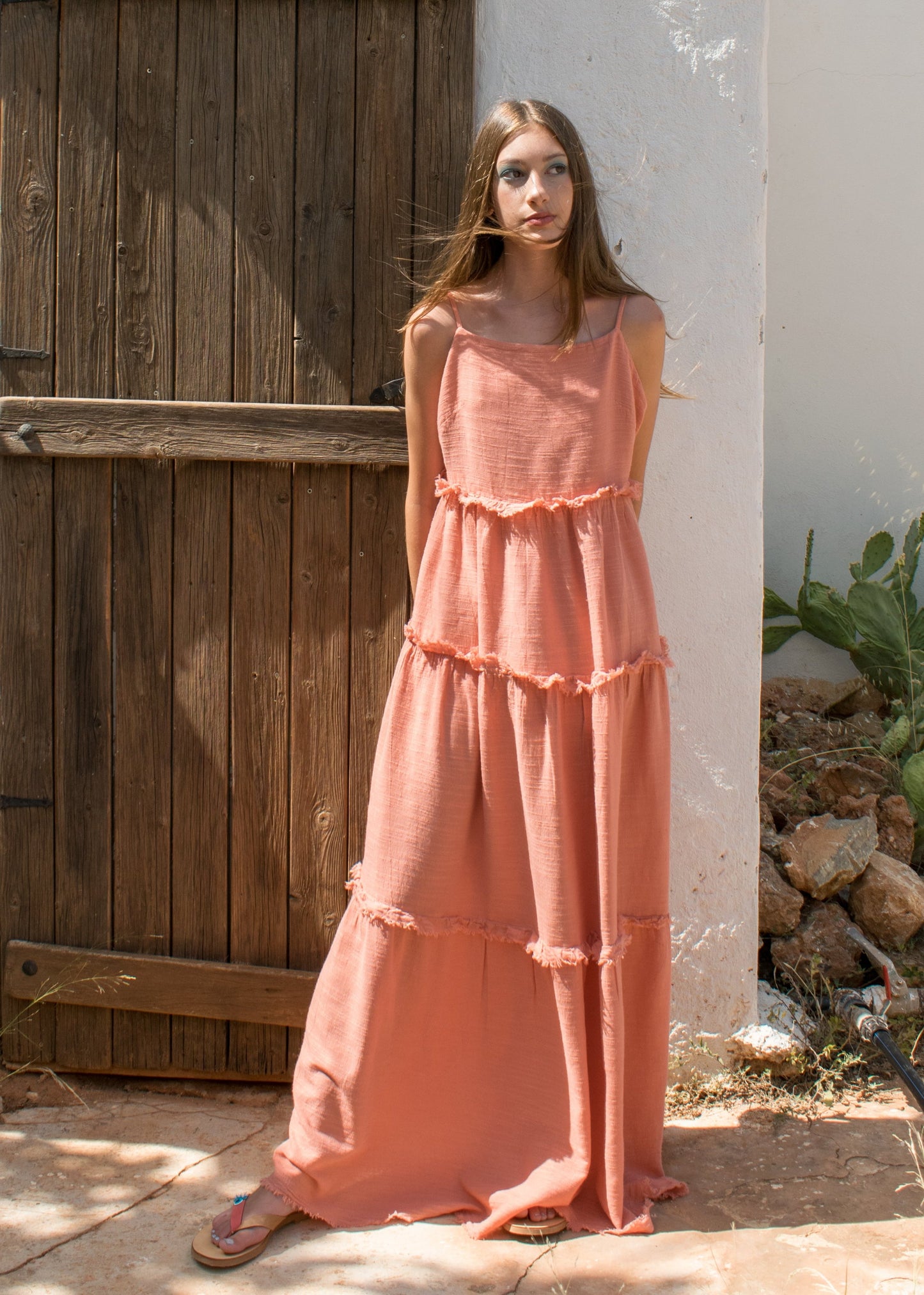One Size "Omikron" Comfy Maxi Dress with Spaghetti Straps