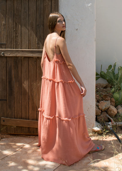 One Size "Omikron" Comfy Maxi Dress with Spaghetti Straps