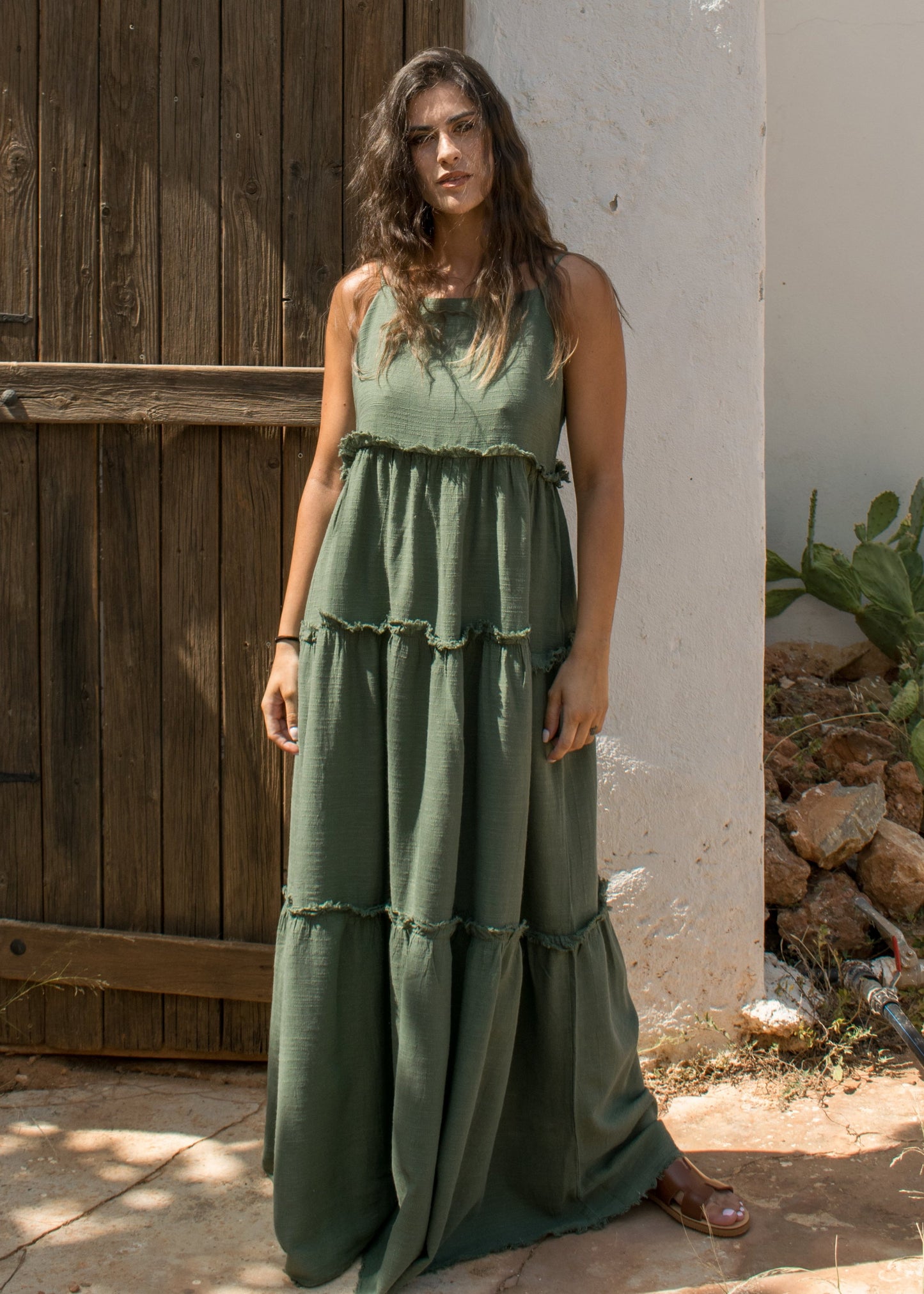 One Size "Omikron" Comfy Maxi Dress with Spaghetti Straps