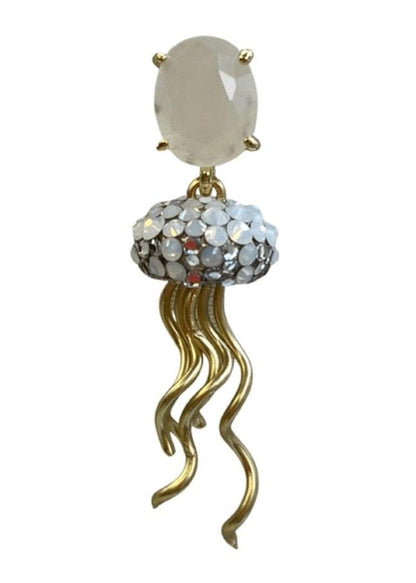Stud Earring MEDUSA Jellyfish with Swarovski Crystals